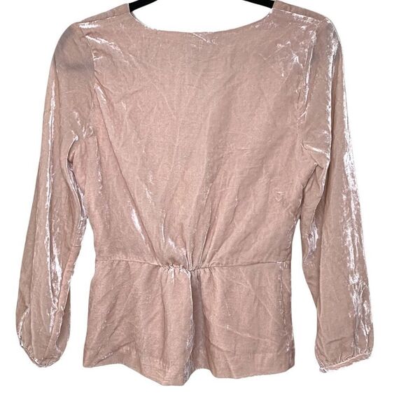 J. Crew Velour Wrap Front Peplum Blouse - Picture 9 of 16